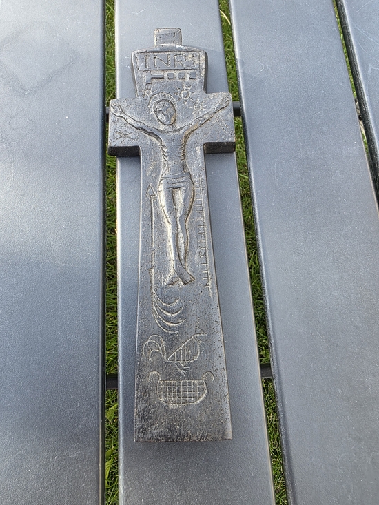 Other - Hand-Carved Wooden Crucifix Wall Cross INRI Jesus Folk Art Vintage Religious